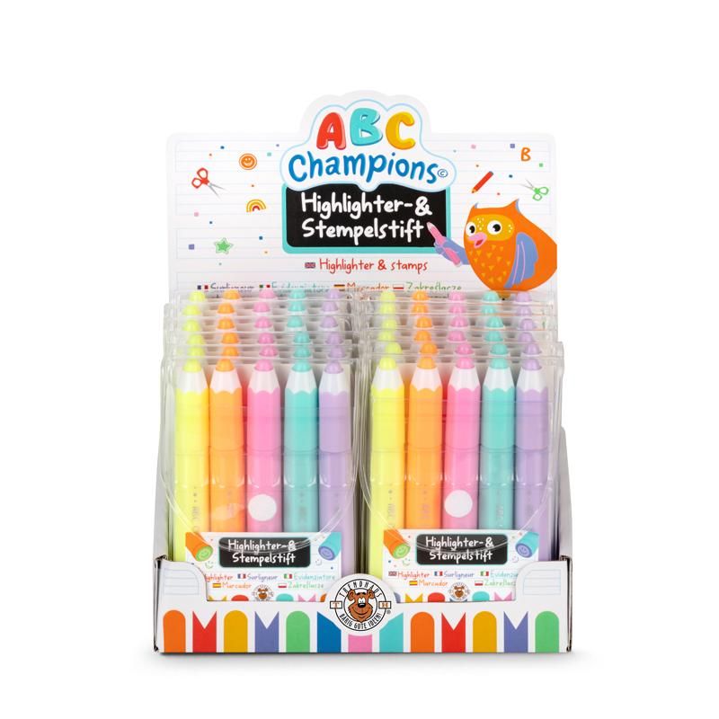 ABC CHAMPIONS HIGHLIGHTER- & STEMPELSTIFT 5ER-SET