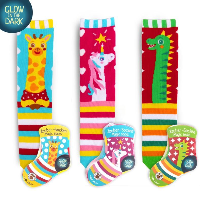 MAGIC MOMENTS ZAUBER-SOCKEN GITD ONE SIZE, 3-FACH SORT.