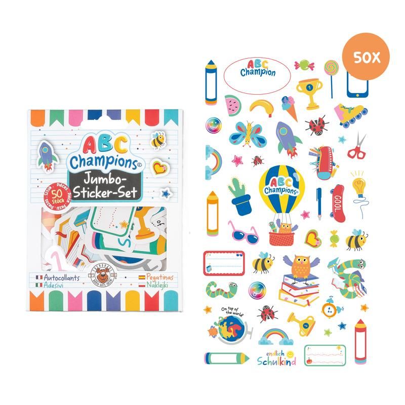 ABC CHAMPIONS JUMBO-STICKER-SET 50-TEILIG