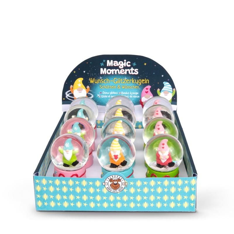 MAGIC MOMENTS WUNSCH-GLITZERKUGELN WICHTEL 4,5CM, 3-FACH SORTIERT