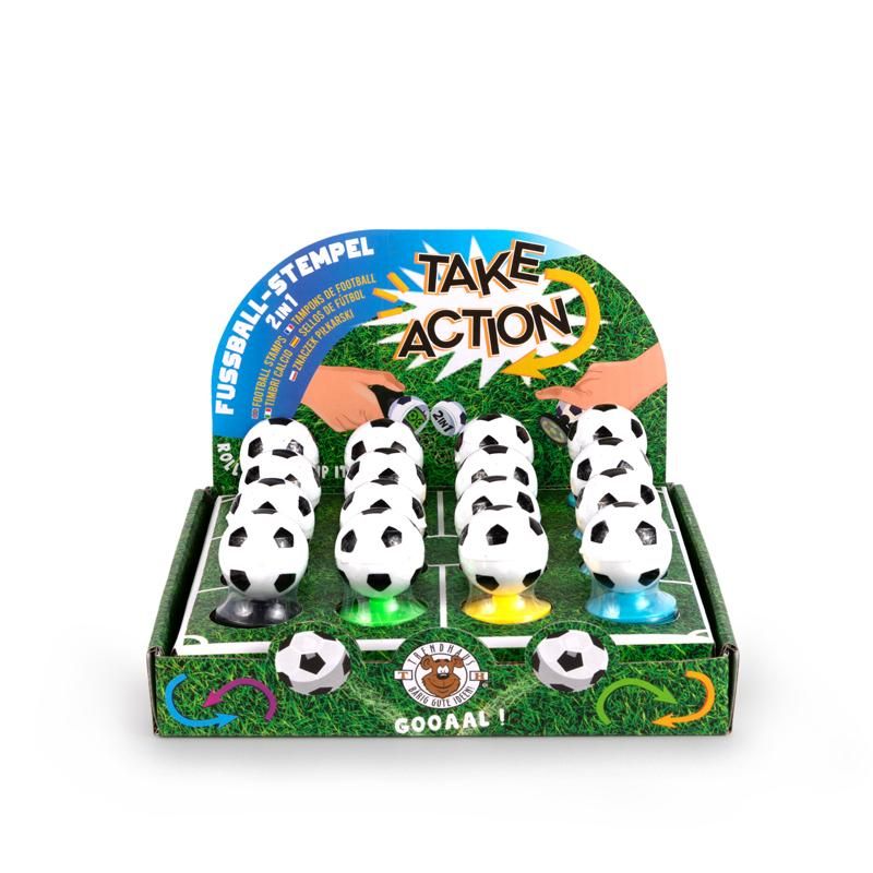TAKE ACTION FUSSBALL-STEMPEL 2 IN 1, 4-FACH SORTIERT