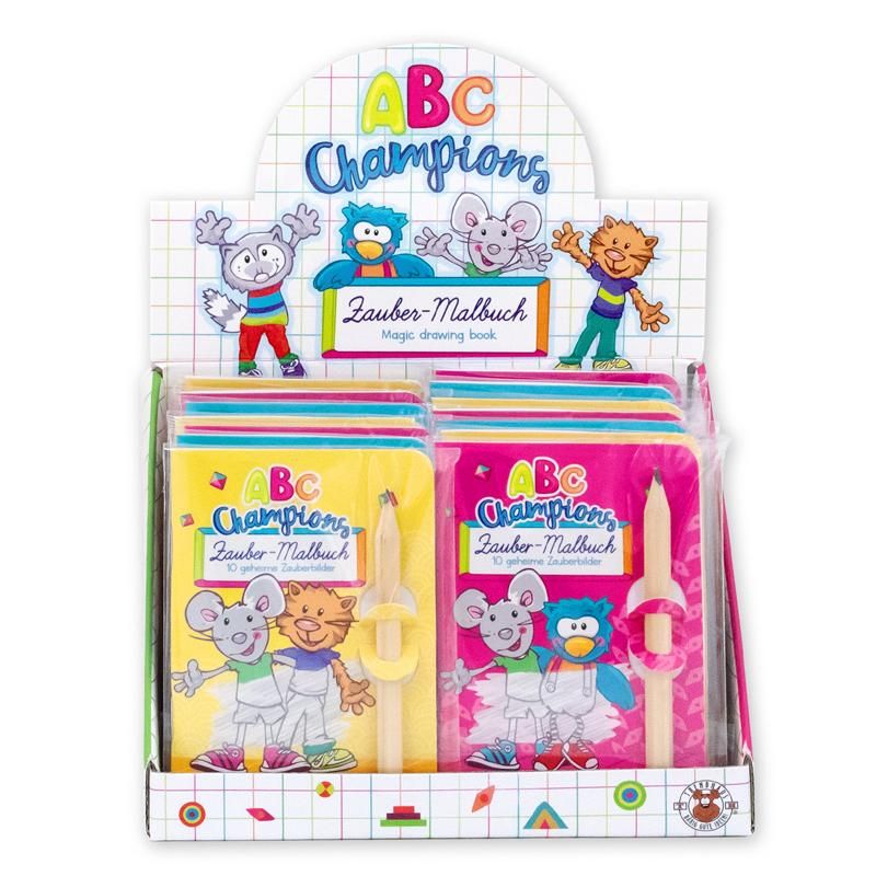 ABC CHAMPIONS ZAUBER-MALBUCH MIT BLEISTIFT, 3-FACH SORTIERT
