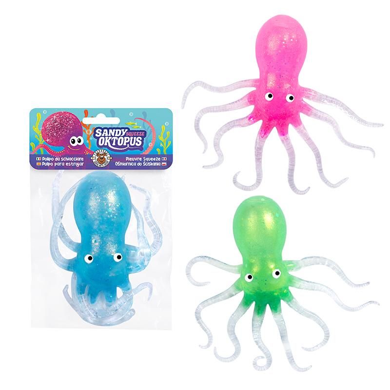 SANDY OKTOPUS SQUEEZY-GLITZER OKTOPUS, 3-FACH SORTIERT