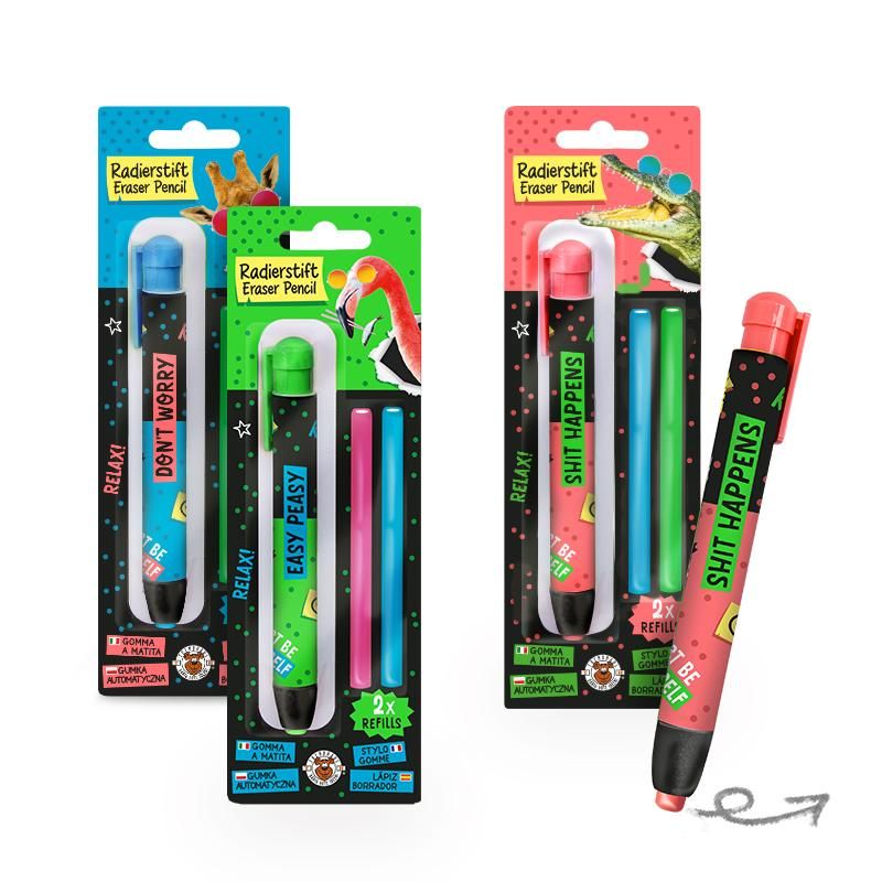 BACK TO SCHOOL RADIERSTIFT MIT REFILLS 3-TEILIG, 3-FACH SORTIERT