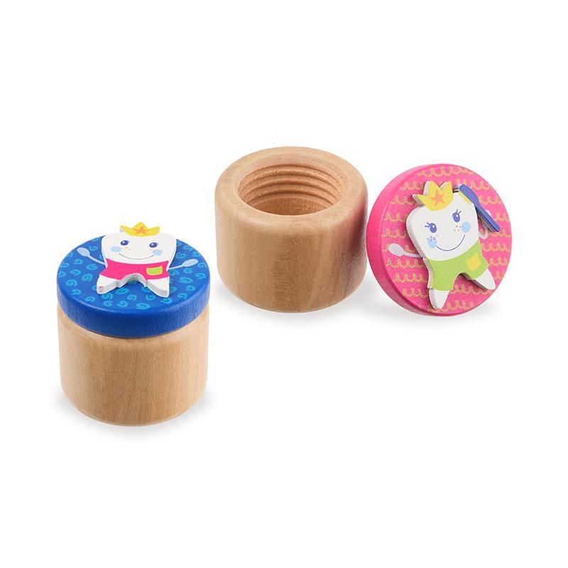 ZAHNFEE ZAHNDOSE AUS HOLZ, 2-FACH SORTIERT PINK BLAU