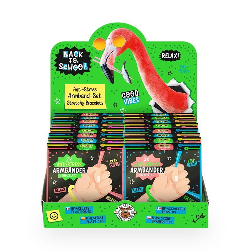 BACK TO SCHOOL ANTI-STRESS ARMBAND 2ER-SET, 3-FACH SORTIERT