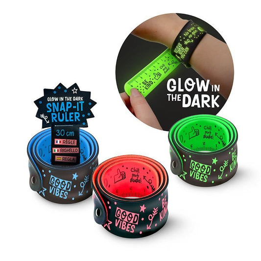 BACK TO SCHOOL SNAP-IT LINEAL NACHTLEUCHTEND 30CM, 3-FACH SORTIERT