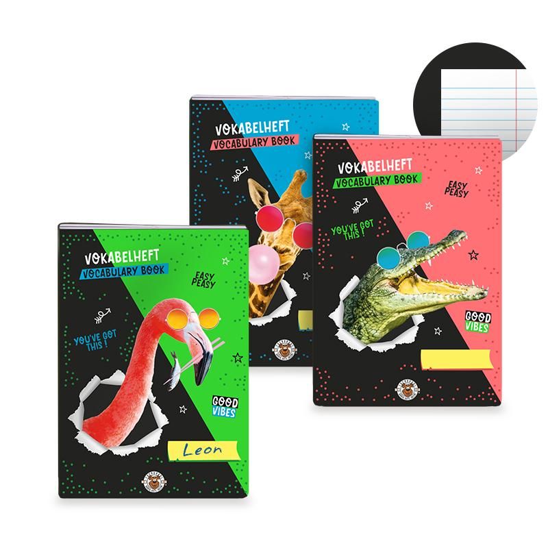 BACK TO SCHOOL VOKABELHEFT A5 32 BLATT, 3-FACH SORTIERT