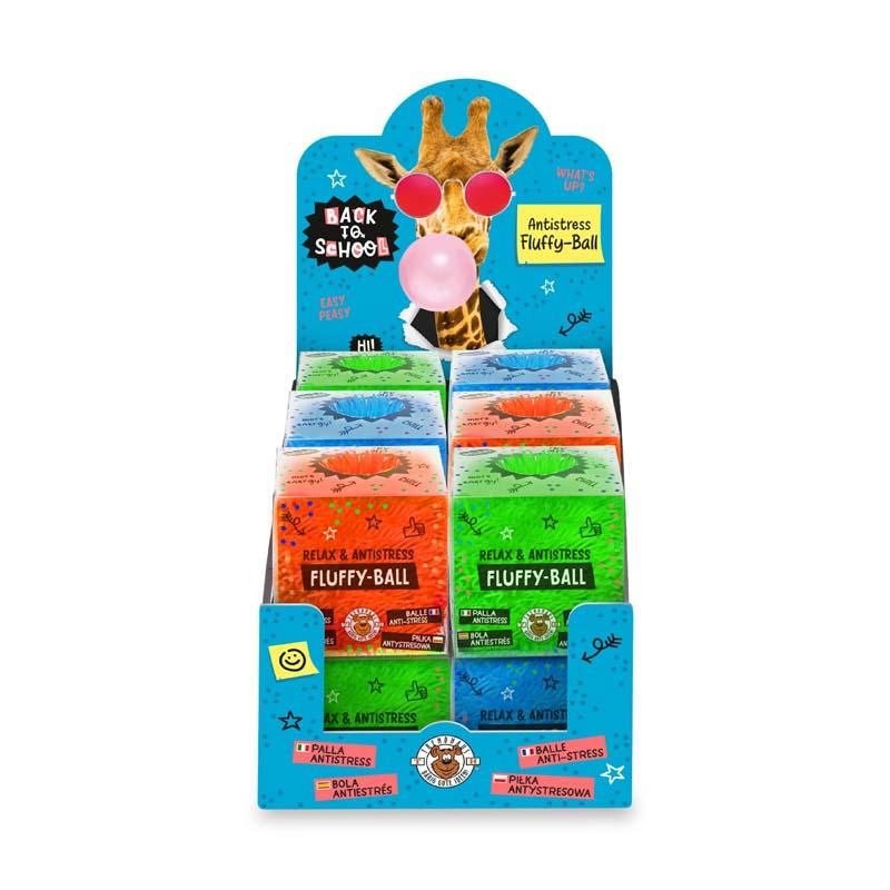 BACK TO SCHOOL RELAX & ANTISTRESS FLUFFY-BALL, 3-FACH SORTIERT