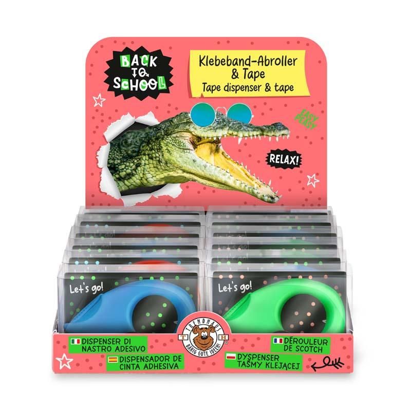 BACK TO SCHOOL NE FINGER-KLEBEBAND-ABROLLER INKL. TRANSPARENTEM TAPE, 3-FACH SORTIERT