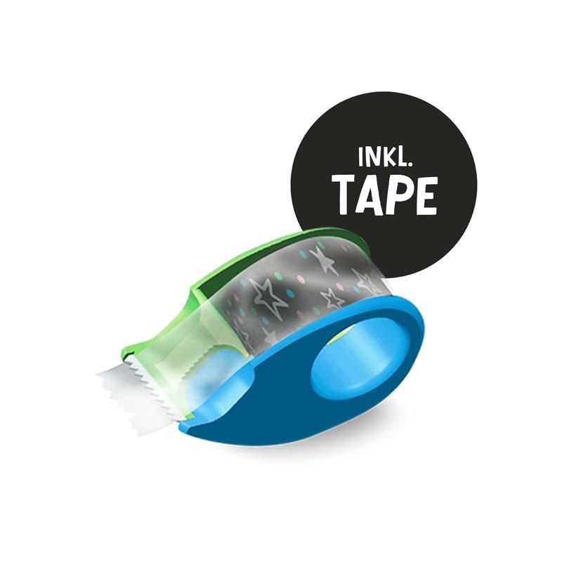 BACK TO SCHOOL NE FINGER-KLEBEBAND-ABROLLER INKL. TRANSPARENTEM TAPE, 3-FACH SORTIERT