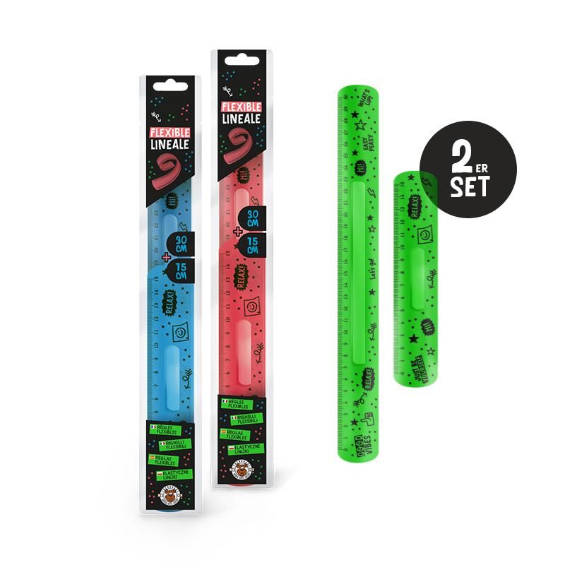 BACK TO SCHOOL NE FLEXI-LINEAL-SET 15CM & 30CM, 3-FACH SORTIERT
