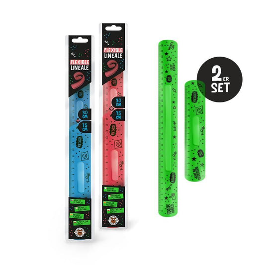 BACK TO SCHOOL NE FLEXI-LINEAL-SET 15CM & 30CM, 3-FACH SORTIERT