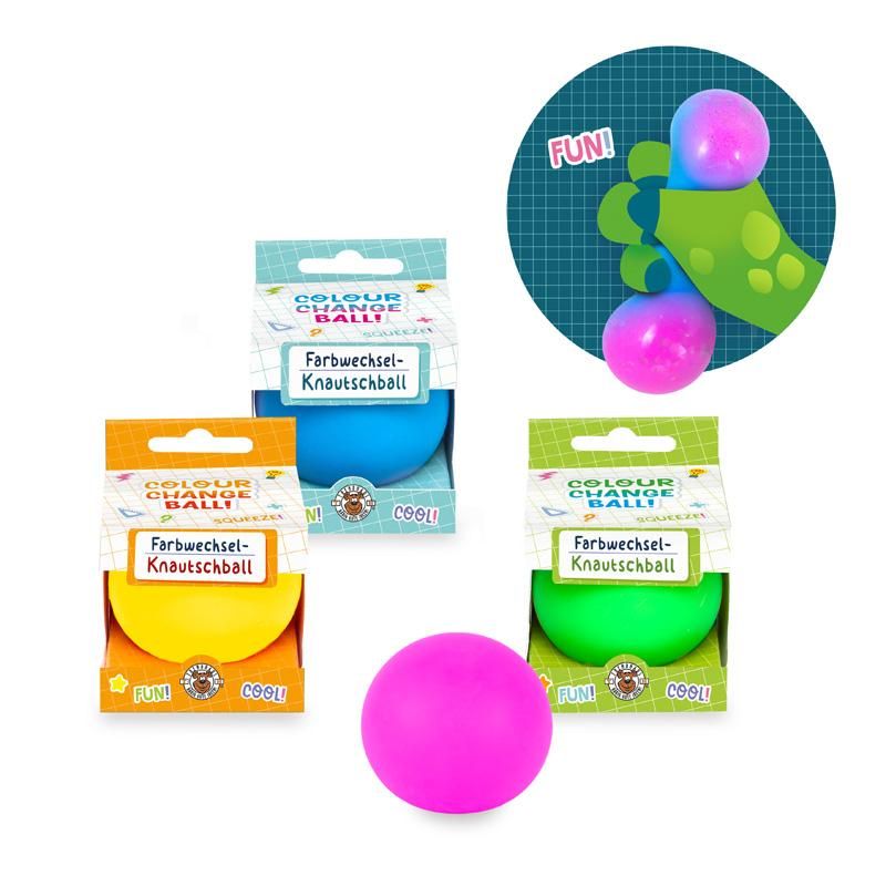 ABC COLOUR CHANGE KNAUTSCHBALL 5,5CM, 4-FACH SORTIERT