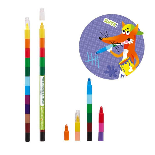 ABC WACHSMALKREIDE ZIEH-& STECK 12-TEILIG