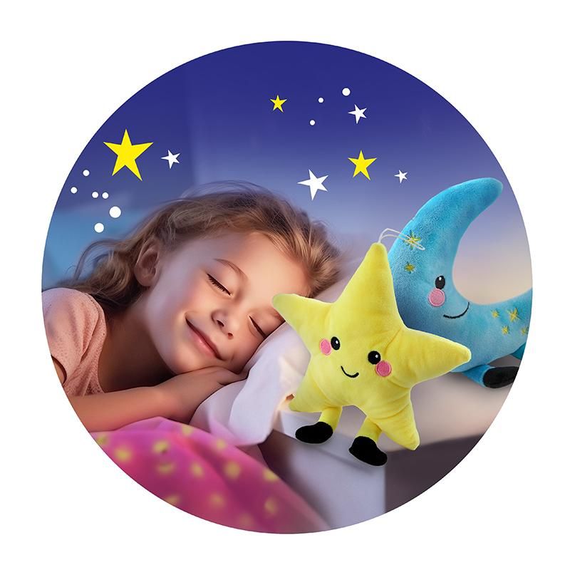 ZAHNFEE PLÜSCH-KISSEN, 2-FACH SORTIERT MOND STERN CA. 24 CM