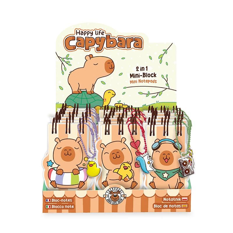 CAPYBARA HAPPY LIFE 5 MINI-BLÖCKCHEN 2-IN-1 104 BLATT, 3-FACH SORTIERT
