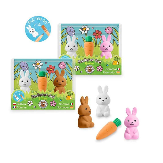CAPYBARA HAPPY SPRING RADIERER HASE & KAROTTE 3ER-SET, 2-FACH SORTIERT