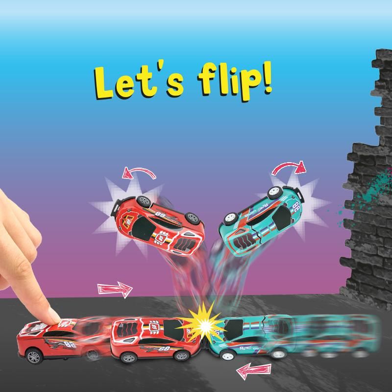 SPEED STUNT-CAR 2ER-SET MIT RÜCKZUG & BACKFLIP-FUNKTION, 3-FACH SORTIERT