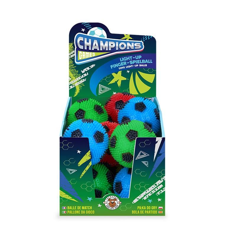 CHAMPIONS GAMES FUSSBALL LIGHT-UP FINGER-SPIELBALL Ø 6,2CM, 3-FACH SORTIERT