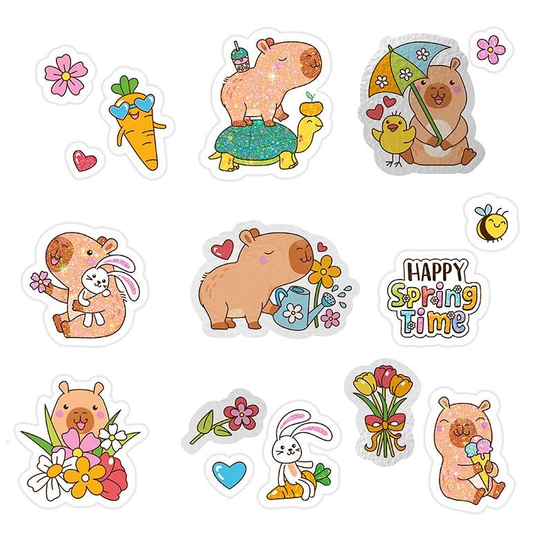 CAPYBARA HAPPY SPRING STICKERMALBUCH INKL. DIAMOND-STICKER