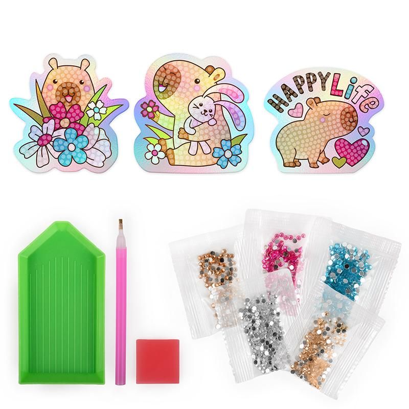 CAPYBARA HAPPY SPRING DIAMOND-PAINTING STICKER-SET
