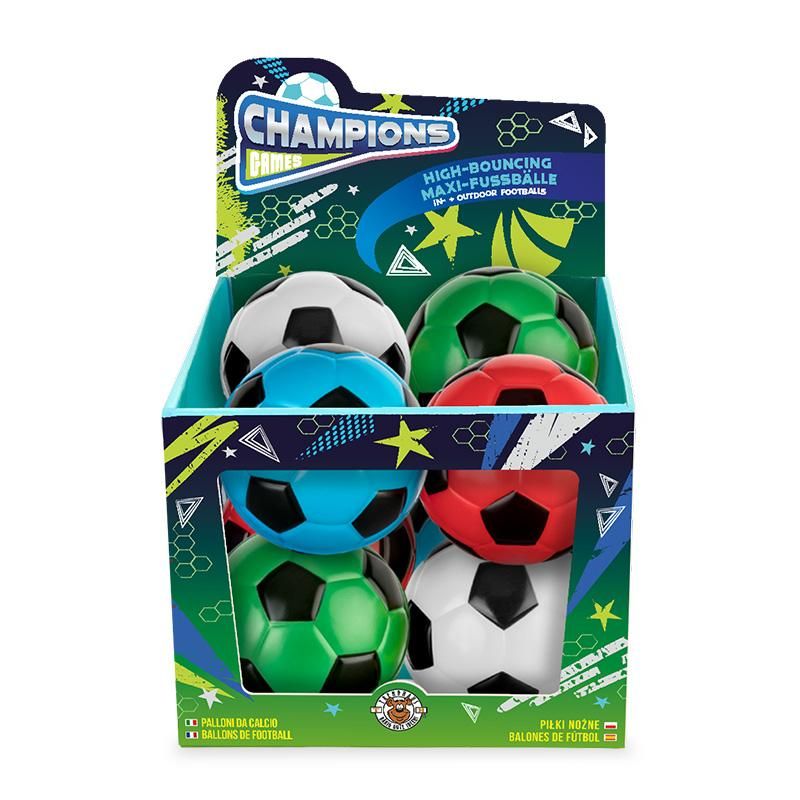 CHAMPIONS GAMES FUSSBALL FUN & JUMP MAXI-FUSSBALL Ø 9CM, 4-FACH SORTIERT