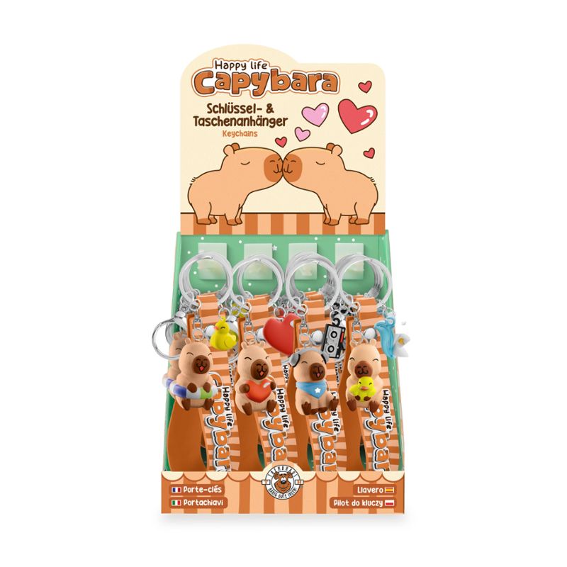 CAPYBARA LOVE SCHLÜSSELANHÄNGER, 4-FACH SORTIERT