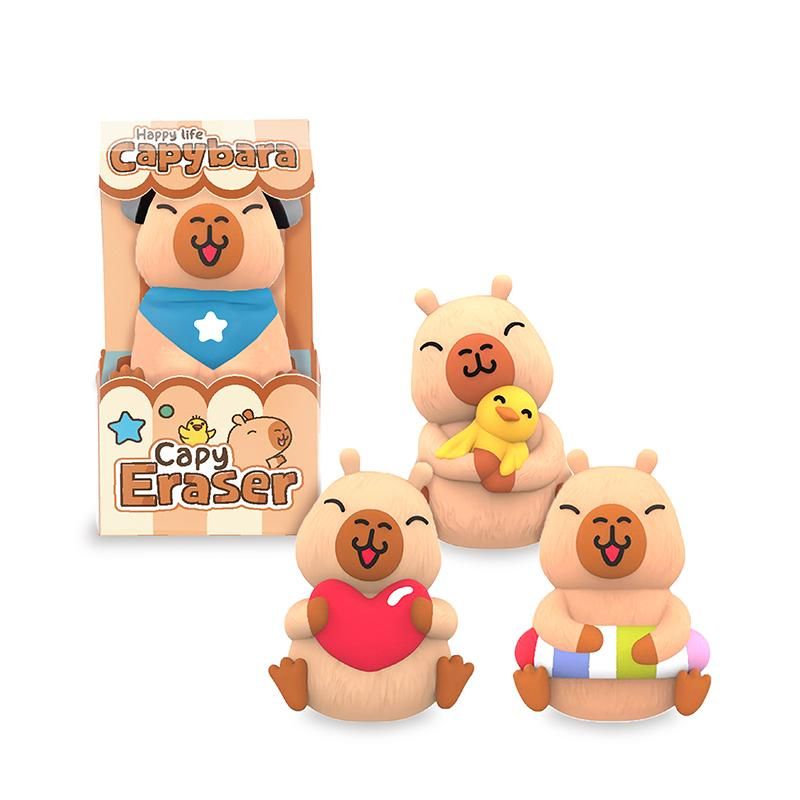 CAPYBARA LOVE RADIERER RADIERGUMMI HAPPY LIFE, 4-FACH SORTIERT