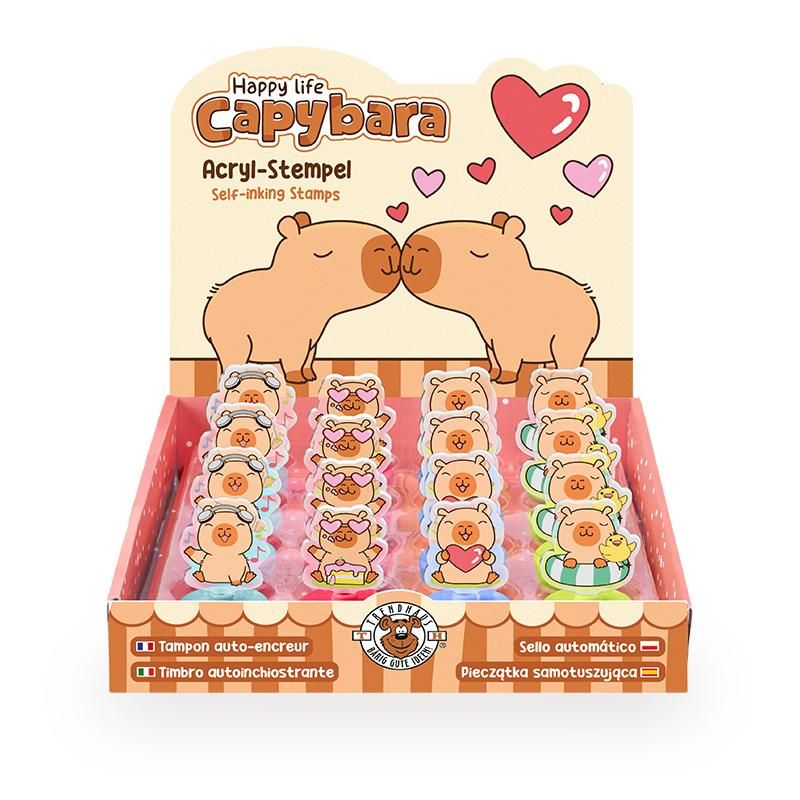 CAPYBARA LOVE ACRYL-STEMPEL SELBSTFÄRBEND, 4-FACH SORTIERT