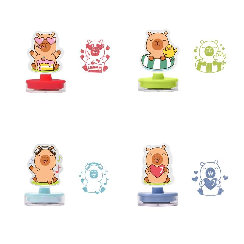 CAPYBARA LOVE ACRYL-STEMPEL SELBSTFÄRBEND, 4-FACH SORTIERT