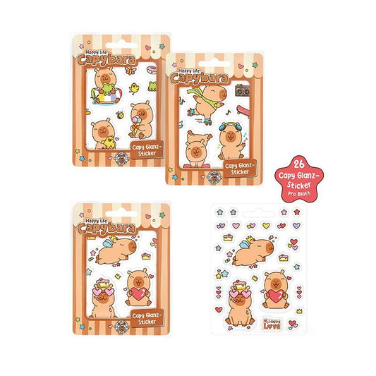 Capybara Love 6 STICKER-SET 26-TEILIG 3-FACH SORTIERT
