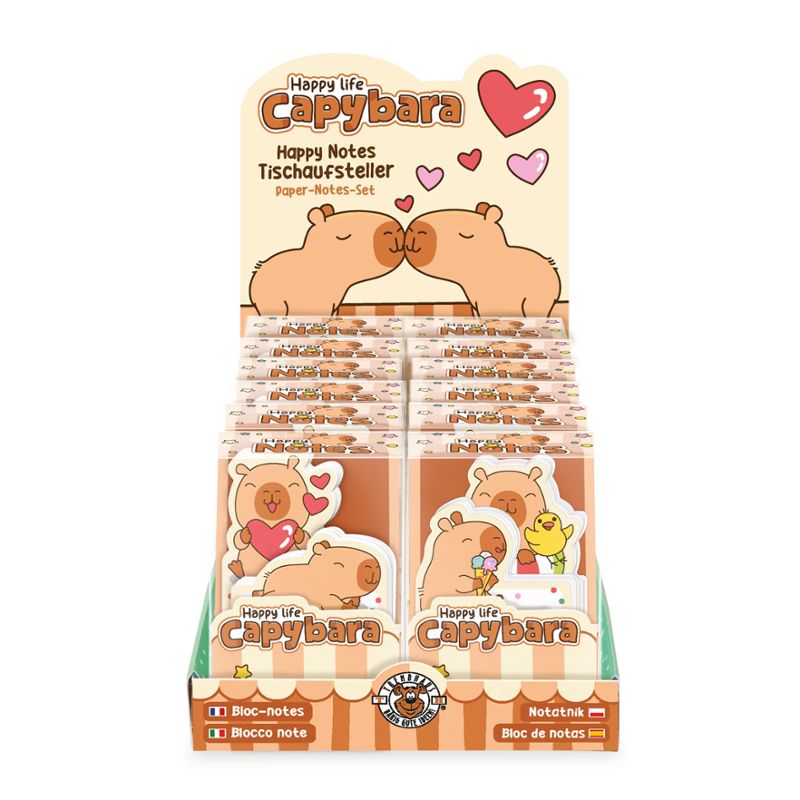 CAPYBARA LOVE HAPPY NOTES 2ER-SET 90 BLATT, 3-FACH SORTIERT