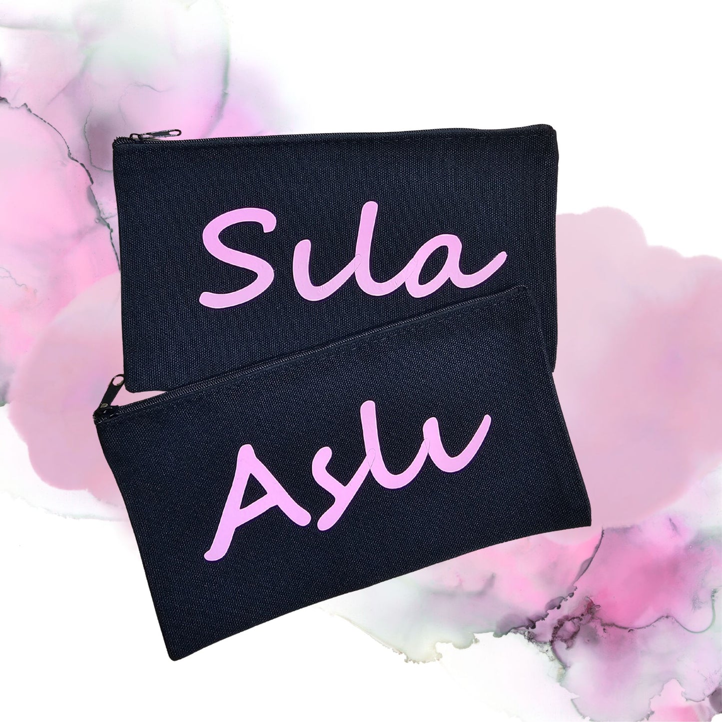 Personalisierbare Canvas -Taschen mit Reißverschluss